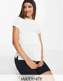 Maternity*4505 Maternity Icon Performance T-Shirt White