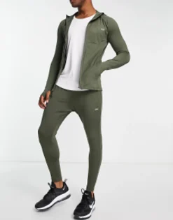 Tracksuits*4505 Mb Quick Dry Muscle Fit Hoodie And Super Skinny Jogger In Khaki