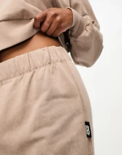 Petite*4505 Petite Washed Wide Leg Jogger With Combat Pocket Brown/Mink