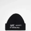 Beanies*AAPE BY A BATHING APE® Aape By A Bathing Ape Worker Beanie In With Logo Embroidery Black