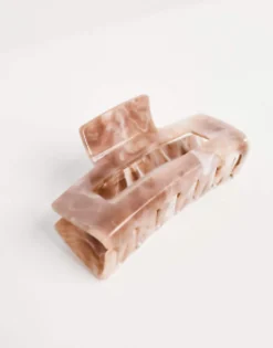 Hair Accessories*Accessorize Rectangle Marbled Claw Clip In Pink Blue
