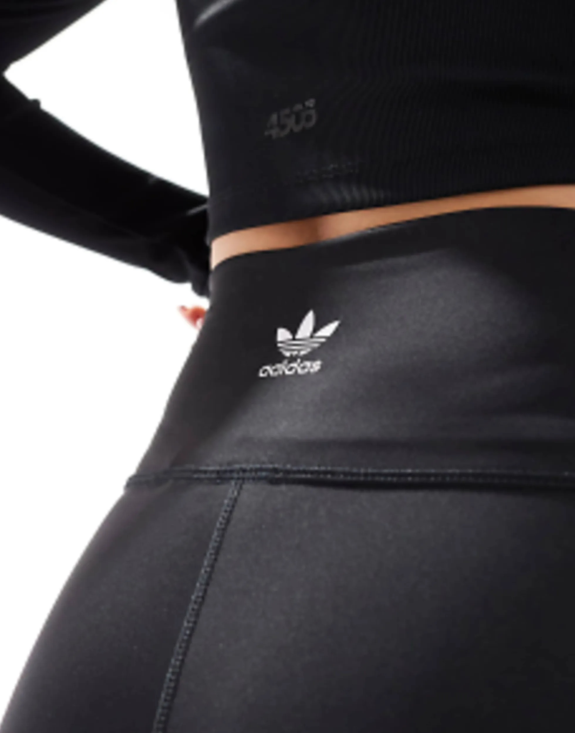 Trousers & Leggings*adidas Originals Adicolor Three Stripe High Waisted Legging Shorts In Black