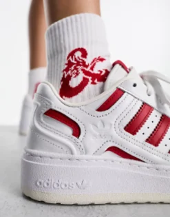 Sportswear*adidas Originals Forum Xlg Platform Trainers In And Red White