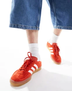 Sportswear*adidas Originals Gazelle Indoor Trainers In Red With Gum Sole Bold Orange/Ftw