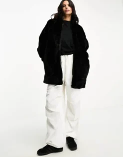 Sportswear*adidas Originals 'Neutral Court' Faux Fur Coat With Trefoil In Black