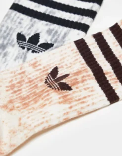 Multipacks*adidas Originals Tie Dye 2 Pack Socks In Olive/Navy Multi