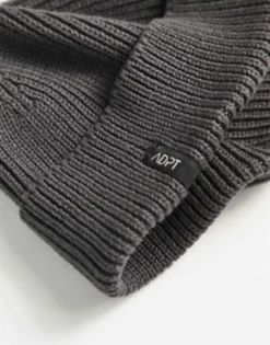Beanies*ADPT Ribbed Fisherman Beanie In Dark Grey Asphalt