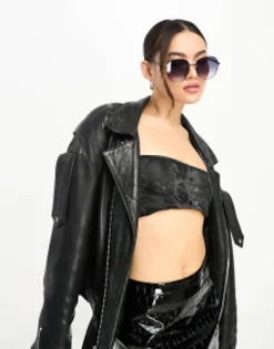 Sunglasses*Aire Atria Oversized Circle Sunglasses In Black