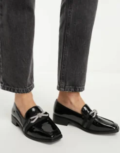 Loafers*ALDO Encore Embellished Loafers In Patent Black