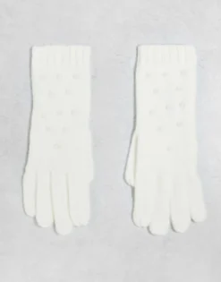 Gloves*ALDO Shaniee Pearl Embellished Gloves In White