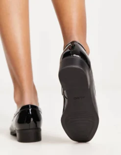 Loafers*ALDO Valenaclya Chain Loafers In Patent Black