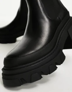 Chelsea Boots*ALDO Wide Fit Talanariel Chunky Ankle Boots In Leather Black