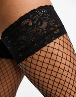 Socks & Tights*Ann Summers Halloween Fishnet Hold Ups In Black