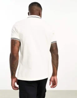 Polo Shirts*Barbour International Essential Tipped Short Sleeve Polo Shirt In Off White Whisper White