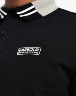 Polo Shirts*Barbour International Lydden Short Sleeve Polo Shirt In Black