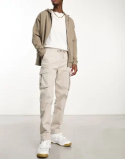 Trousers & Chinos*Bershka Cargo Trouser In Sand