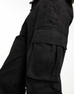 Trousers & Chinos*Bershka Cargo Trouser In Black