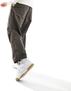 Trousers & Chinos*Bershka Parachute Trouser In Excluisve To Asos Brown