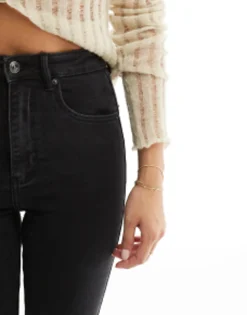 Petite*Bershka Petite High Waist Skinny Jean In Black