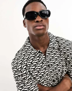 Sunglasses*Bershka Thick Frame Square Sunglasses In Black