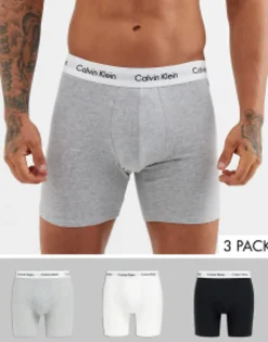 Underwear*Calvin Klein 3 Pack Boxer Briefs In Black,White And Grey Black/White/Grey