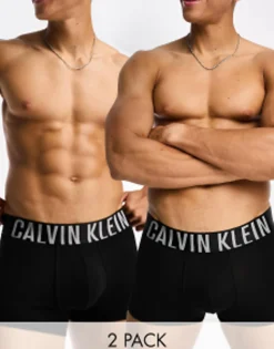 Underwear*Calvin Klein 2 Pack Trunks In Black