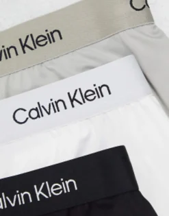Underwear*Calvin Klein Ck 96 3 Pack Cotton Low Rise Trunks In Multi Black/Grey/White