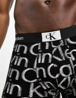 Underwear*Calvin Klein Ck 96 Trunk In Logo Print Black/Logo Print