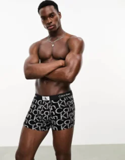 Underwear*Calvin Klein Ck 96 Trunk In Logo Print Black/Logo Print