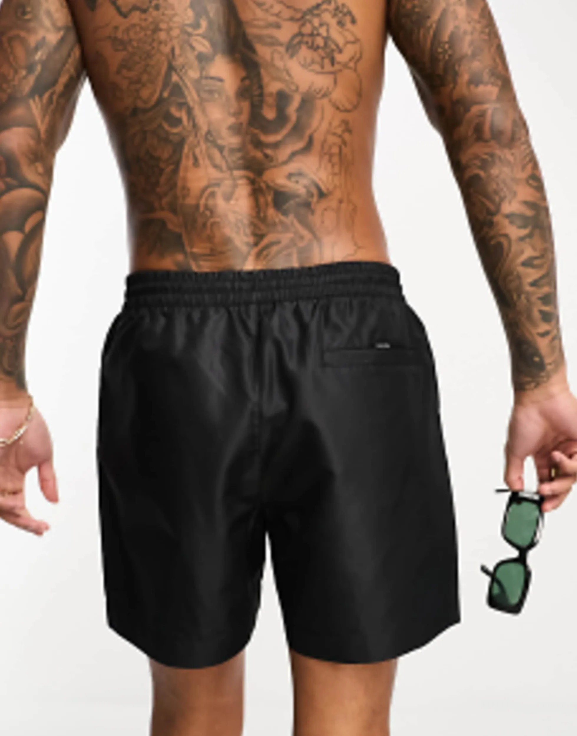 Swimwear*Calvin Klein Core Logo Tape Short Drawstring Swim Shorts In Black