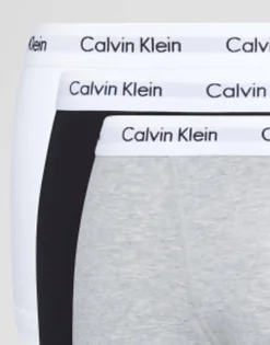 Underwear*Calvin Klein Cotton Stretch 3-Pack Trunks In Black,White And Grey Black/White/Grey