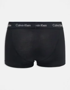 Underwear*Calvin Klein Cotton Stretch 3 Pack Low Rise Trunks In Black