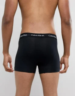 Underwear*Calvin Klein Cotton Stretch 3 Pack Trunks In Black