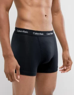 Underwear*Calvin Klein Cotton Stretch 3 Pack Trunks In Black
