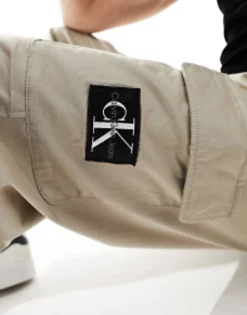 Trousers & Chinos*Calvin Klein Jeans Essential Regular Cargo Pants In Taupe Plaza Taupe