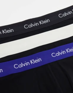 Underwear*Calvin Klein 3-Pack Low Rise Trunks With Coloured Waistband In Black
