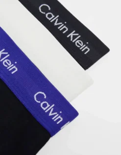 Underwear*Calvin Klein 3-Pack Low Rise Trunks With Coloured Waistband In Black