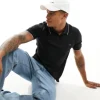 Polo Shirts*Calvin Klein Stretch Pique Tipping Polo Shirt In Black Ck Black