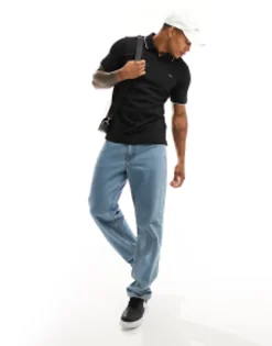 Polo Shirts*Calvin Klein Stretch Pique Tipping Polo Shirt In Black Ck Black