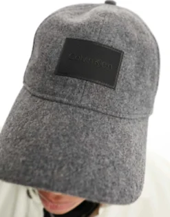Caps & Hats*Calvin Klein Wool Cap In Charcoal Medium Charcoal