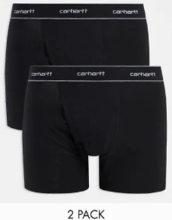 Underwear*Carhartt WIP Cotton 2 Pack Boxers In Black