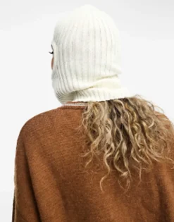 Scarves*Collusion Knitted Balaclava In Ecru Ivory