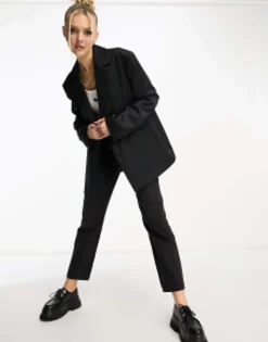 Suits & Tailoring*Collusion Oversized Woven Blazer With Pockets In Black