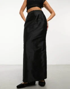 Skirts*Collusion Sporty Maxi Skirt With Fishtail Detail In Black