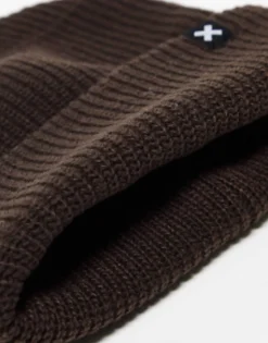 Hats*Collusion Unisex Beanie In Chocolate Brown