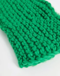 Scarves*Collusion Unisex Chunky Crochet Knit Balaclava In Green Dark Green