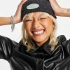Beanies*Collusion Unisex Fisherman Beanie With Logo In Charcoal