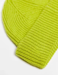 Beanies*Collusion Unisex Fisherman Beanie In Lime Green Mid Green