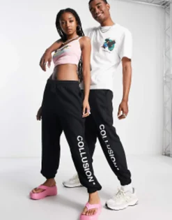 Tracksuits & Joggers*Collusion Unisex Logo Jogger In Black
