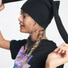 Beanies*Collusion Unisex Novelty Festival Beanie With Sock Ears In Black